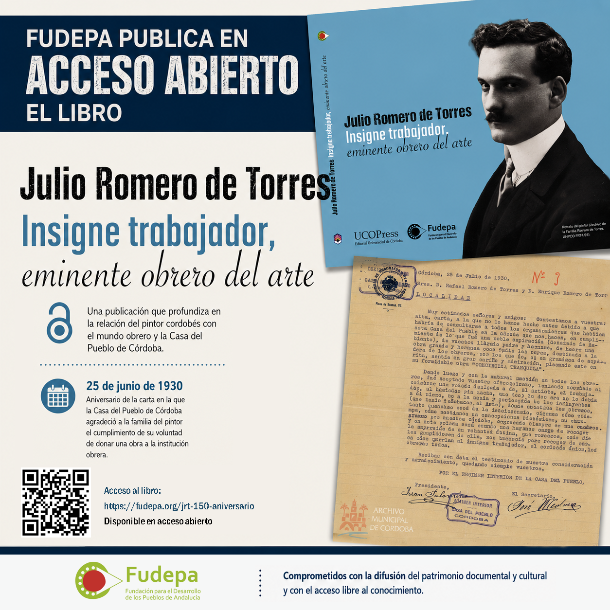 FUDEPA publica en acceso abierto el libro Julio Romero de Torres. Insigne trabajador, eminente obrero del arte